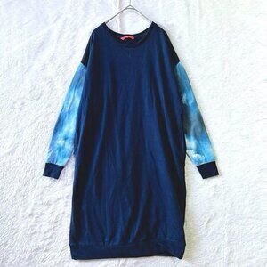 Graniph Long Sleeve Sweatshirt Dress Navy